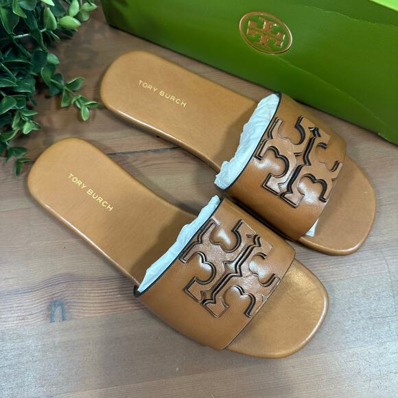 Tory Burch Women's Ines Single Band Slide Tan Sandals Size 5 - Picture 1 of 11